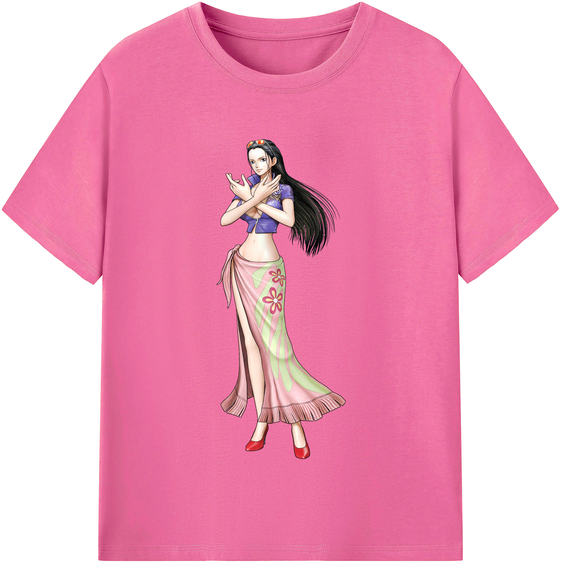 ワンピース ニコ・ロビン ONE PIECE Nico Robin レディースカジュアルプリントTシャツ（綿100％）